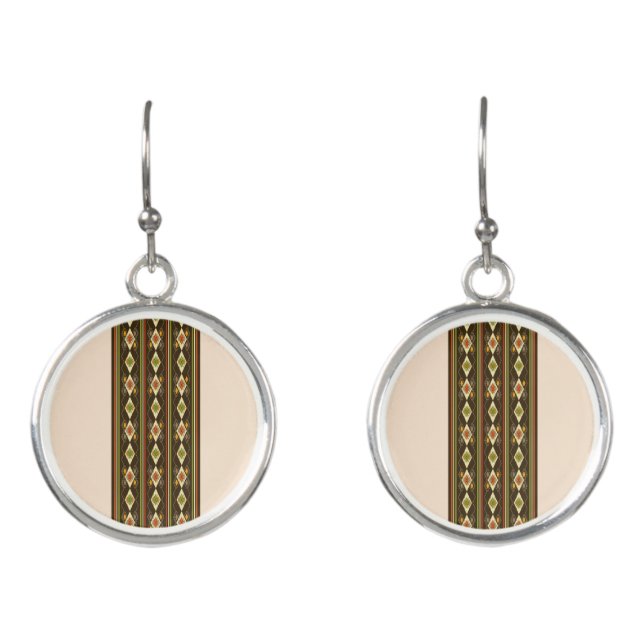 Ethiopian Tebeb Pattern Earrings (Front)