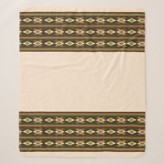 Ethiopian Tebeb Pattern Sherpa Blanket