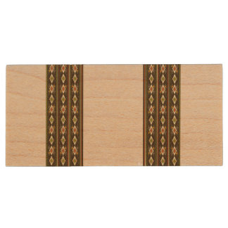 Ethiopian Tebeb Pattern Wood Flash Drive
