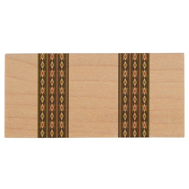Ethiopian Tebeb Pattern Wood Flash Drive (Back)