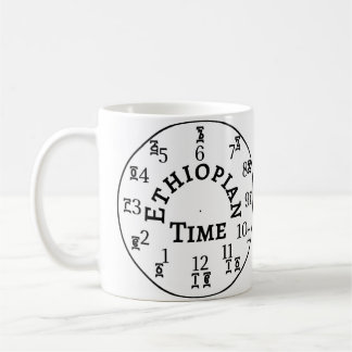 Ethiopian Time Telling Clock - Amharic & English Coffee Mug