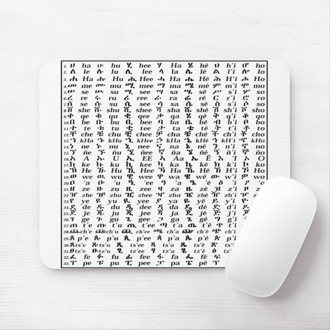 Ethiopian Time Telling Clock - Amharic Numbers  Mouse Pad (With Mouse)