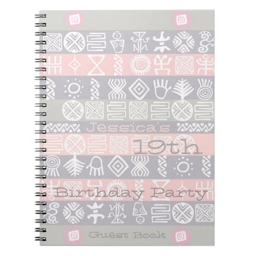 Ethnic 19th Birthday Party Guest Book