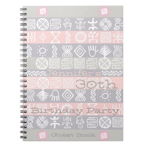 Ethnic 30th Birthday Party Customizable Guest Book
