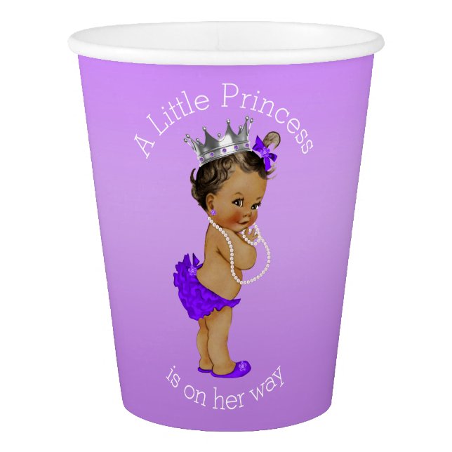 Ethnic A Little Princess is On Her Way Paper Cup (Front)