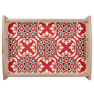 Ethnic Abstract Festive Vintage Ornament Serving Tray