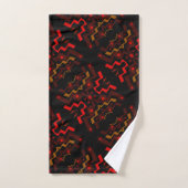 Ethnic Abstract Pattern Red Brown Bath Towels (Hand Towel)