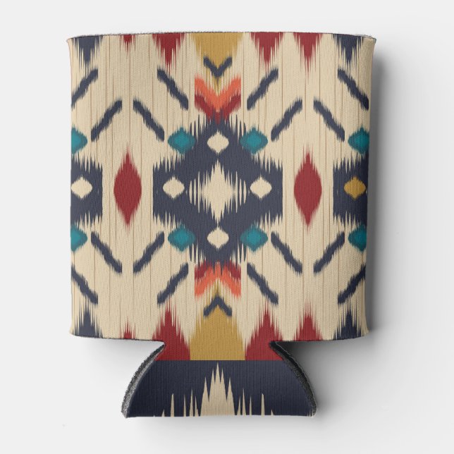 Ethnic Abstract: Tribal Geometric Print. Can Cooler (Front)