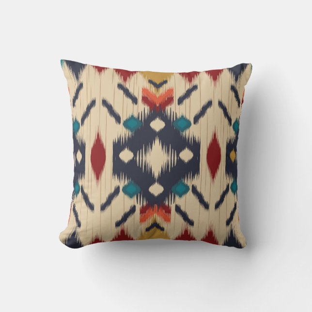 Ethnic Abstract: Tribal Geometric Print. Throw Pillow (Front)