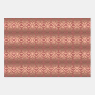 Ethnic Africal Tribal Golden Geometric Wrapping Paper Sheets