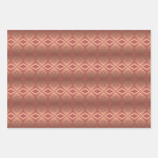 Ethnic Africal Tribal Golden Geometric Wrapping Paper Sheets (Front)