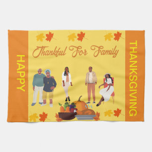 ETHNIC AFRICAN AMERICAN THANKSGIVING KITCHEN TOWEL
