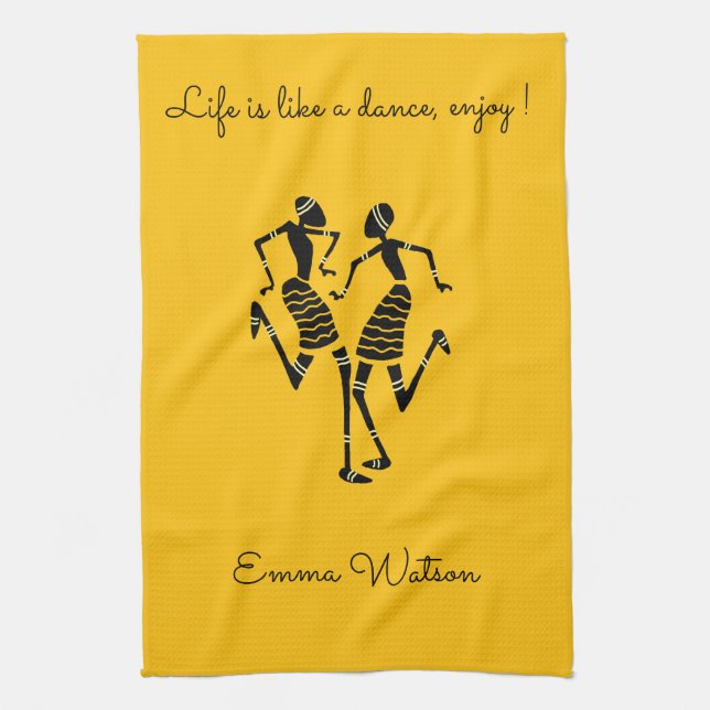 Ethnic, African Art, Carnival Dance  Kitchen Towel (Vertical)