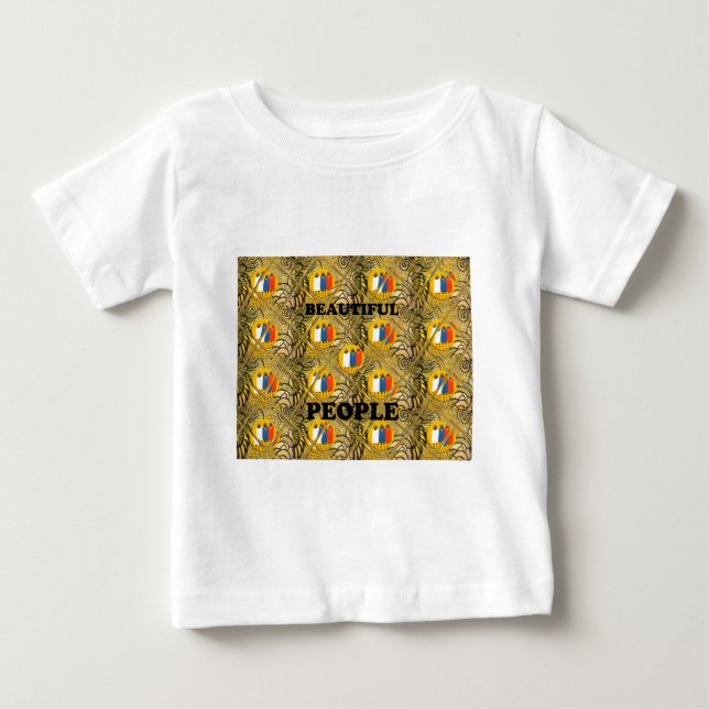 Ethnic African Art Design Print: Beautiful People Baby T-Shirt (Front)