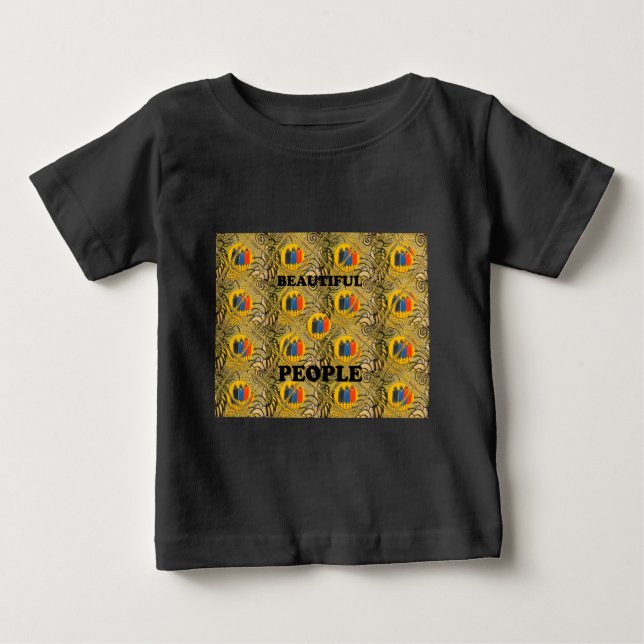 Ethnic African Art Design Print: Beautiful People Baby T-Shirt (Front)