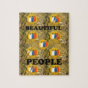 Ethnic African Art Design Print: Beautiful People Jigsaw Puzzle