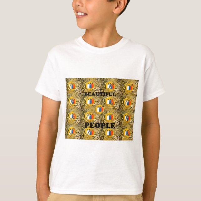 Ethnic African Art Design Print: Beautiful People T-Shirt (Front)