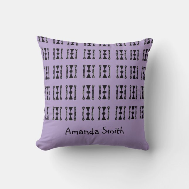 Ethnic African Art Pattern, Purple Throw Pillow (Front)