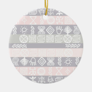 Ethnic African Boho Design Ceramic Ornament