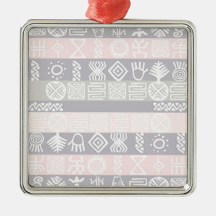 Ethnic African Boho Design Metal Ornament