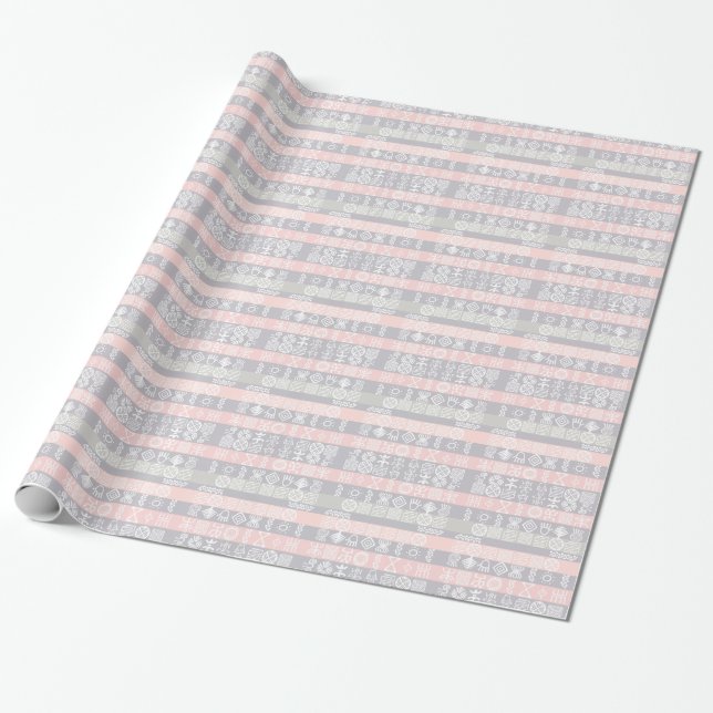 Ethnic African Boho Design Wrapping Paper (Unrolled)