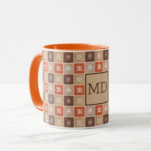 Ethnic African Geometric Adinkra Simbols Mug (Front Left)