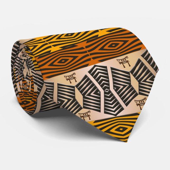 Ethnic african geometric pattern. neck tie (Rolled)