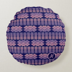 Ethnic African Geometric  Stripes Round Pillow