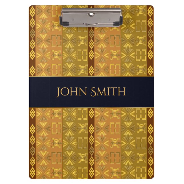 Ethnic african golden pattern. Adinkra simbols. Clipboard (Front)