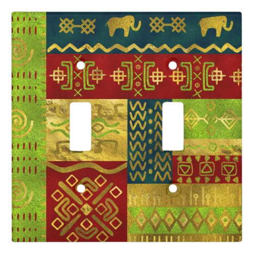 Ethnic African Golden Pattern on color Light Switch Cover