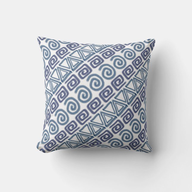 ethnic african hand-drawn pattern throw pillow (Front)