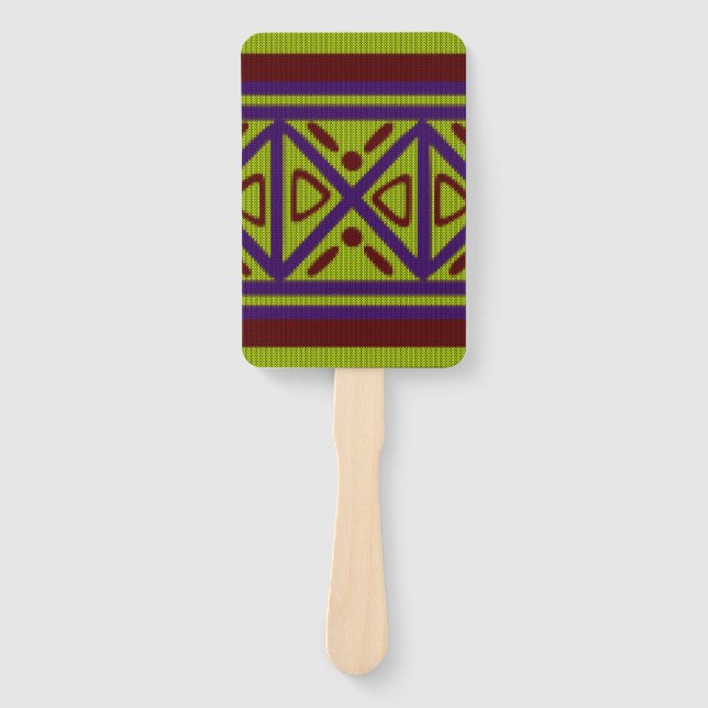 Ethnic African Knitted style design Hand Fan (Front)