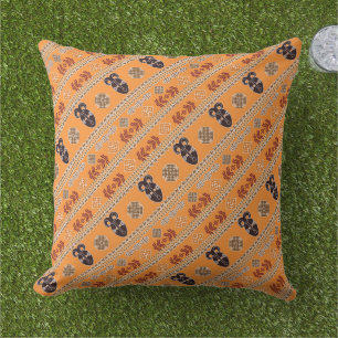 ethnic african mask pattern outdoor pillow