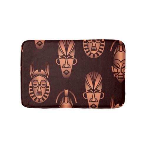 Ethnic African masks dark background Bath Mat