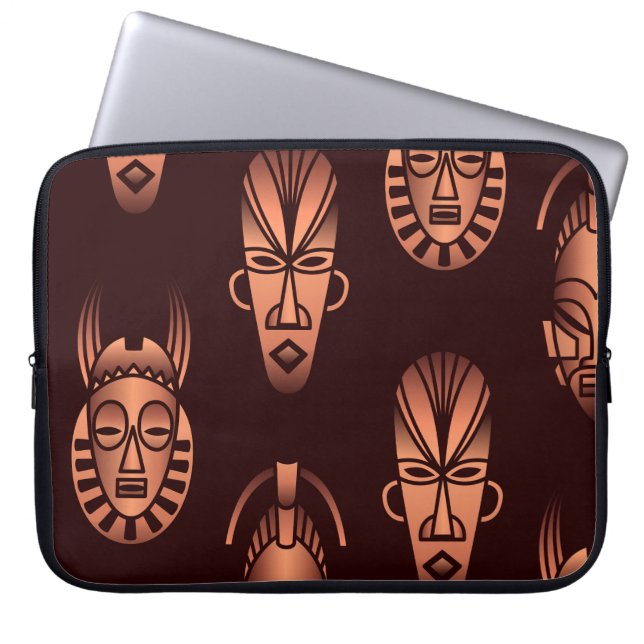 Ethnic African masks, dark background Laptop Sleeve (Front)
