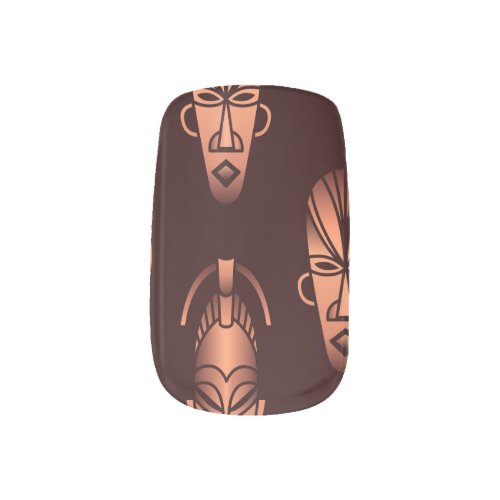 Ethnic African masks dark background Minx Nail Art