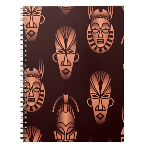 Ethnic African masks dark background Notebook