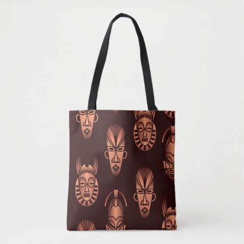 Ethnic African masks dark background Tote Bag