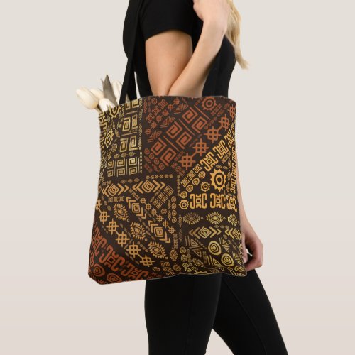 Ethnic African Pattern_ browns and golds 10 Tote Bag