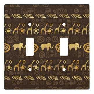 Ethnic African Pattern- browns and golds #1 Light Switch Cover