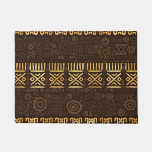 Ethnic African Pattern_ browns and golds 2 Doormat