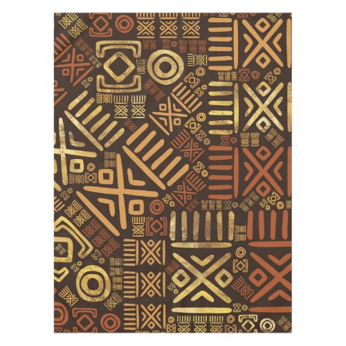 Ethnic African Pattern_ browns and golds 6 Tablecloth