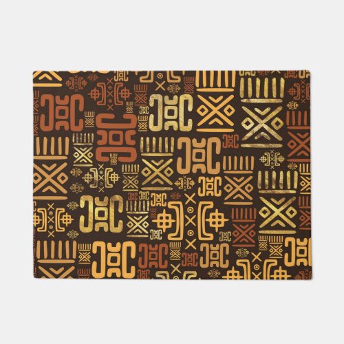 Ethnic African Pattern_ browns and golds 8 Doormat