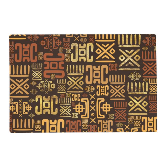 Ethnic African Pattern- browns and golds #8 Placemat (Front)