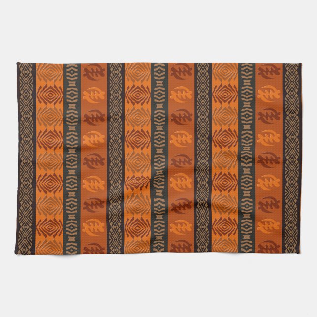 Ethnic African pattern with Adinkra simbols Kitchen Towel (Horizontal)