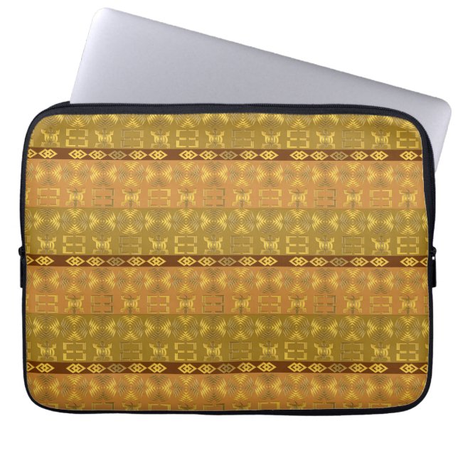 ethnic african pattern with Adinkra simbols Laptop Sleeve (Front)