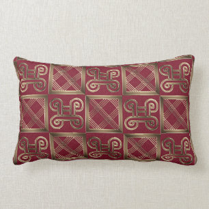 Ethnic African pattern with Adinkra simbols Lumbar Pillow