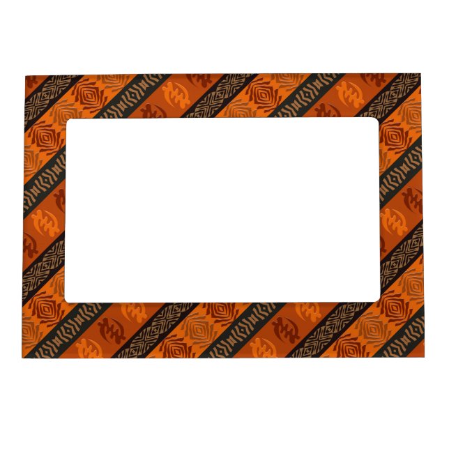 Ethnic African pattern with Adinkra simbols Magnetic Photo Frame (Front)