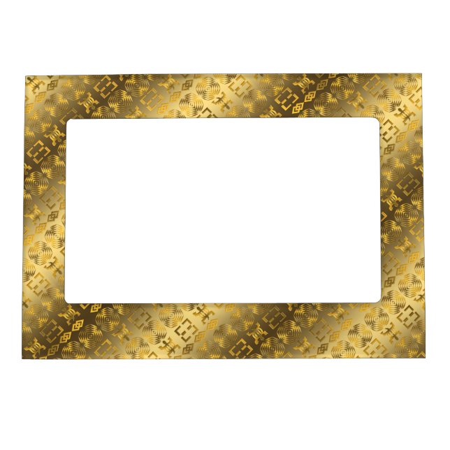 Ethnic African pattern with Adinkra simbols Magnetic Picture Frame (Front)