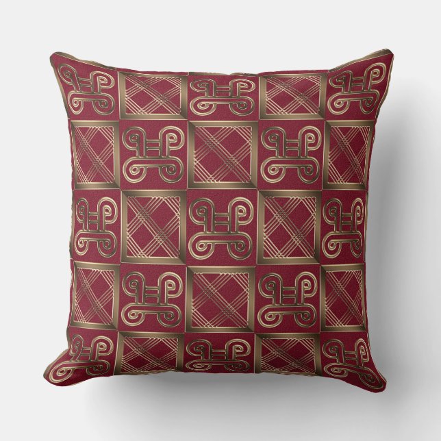 Ethnic African pattern with Adinkra simbols Throw Pillow (Front)